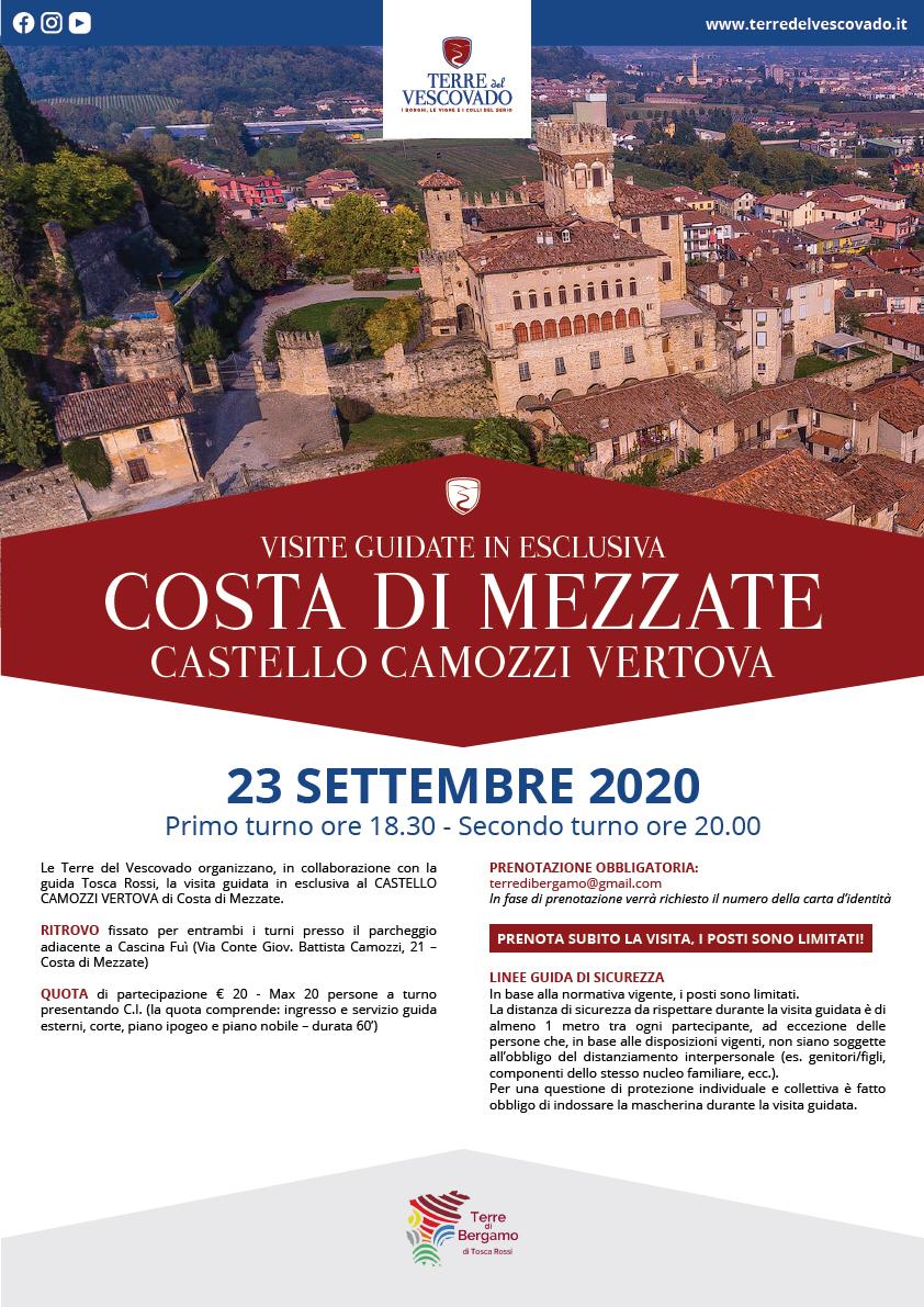 Seconda visita con ingresso guidato da Tosca Rossi al Castello Camozzi Vertova, mercoledì 23 settembre, ore 18:30 (primo turno) e 20:00 (secondo turno)
