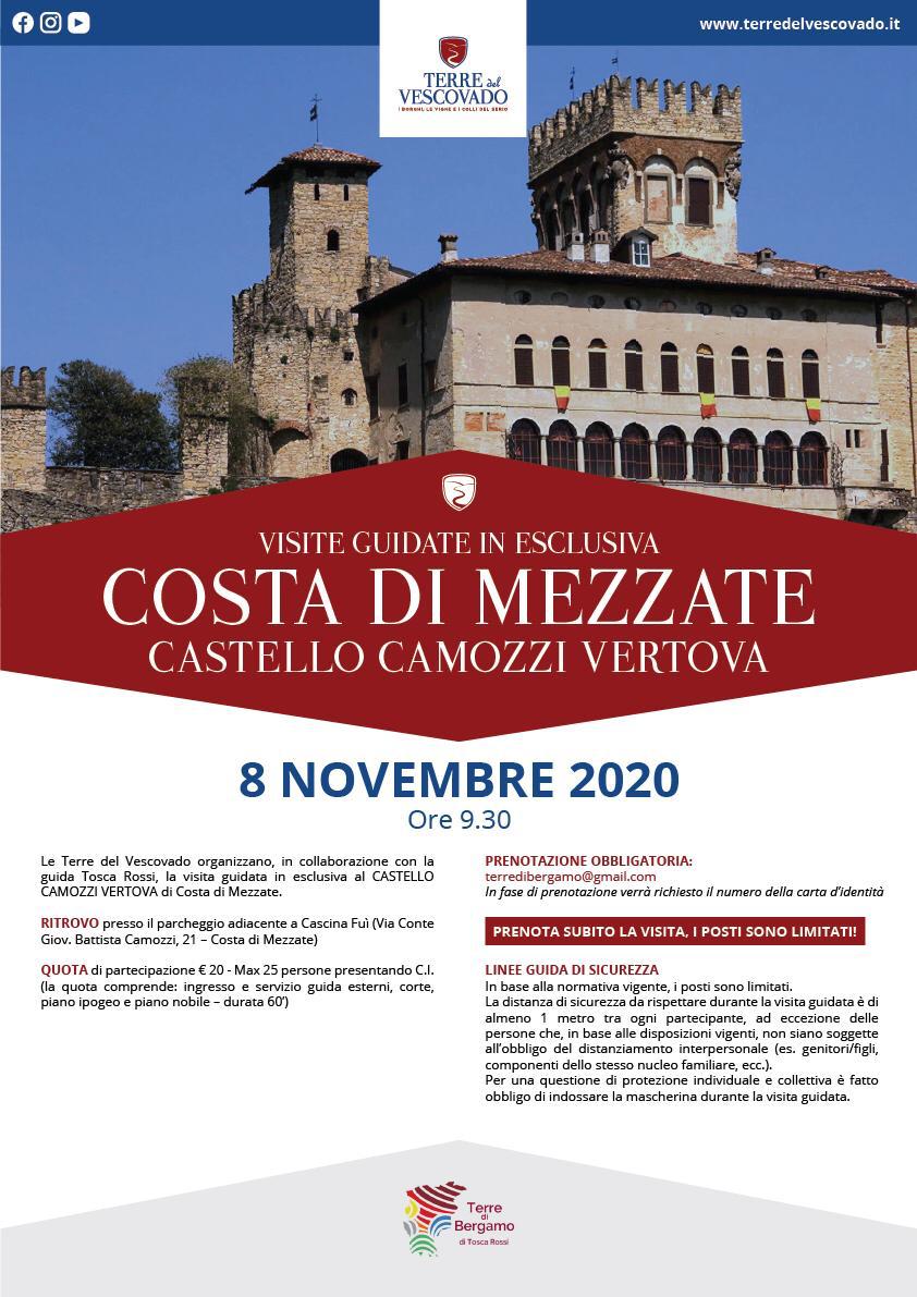 Quinta visita con ingresso guidato da Tosca Rossi al Castello Camozzi Vertova, domenica 8 novembre, ore 9:30