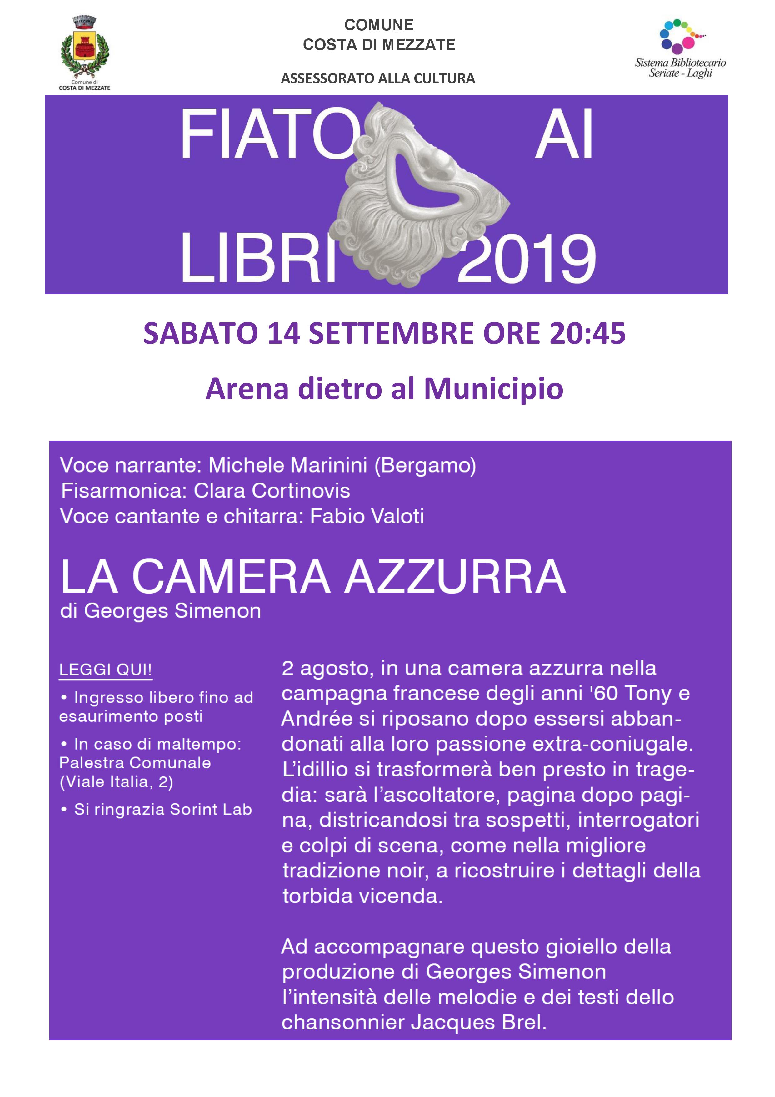 Immagine che raffigura FIATO AI LIBRI- LA CAMERA AZZURRA